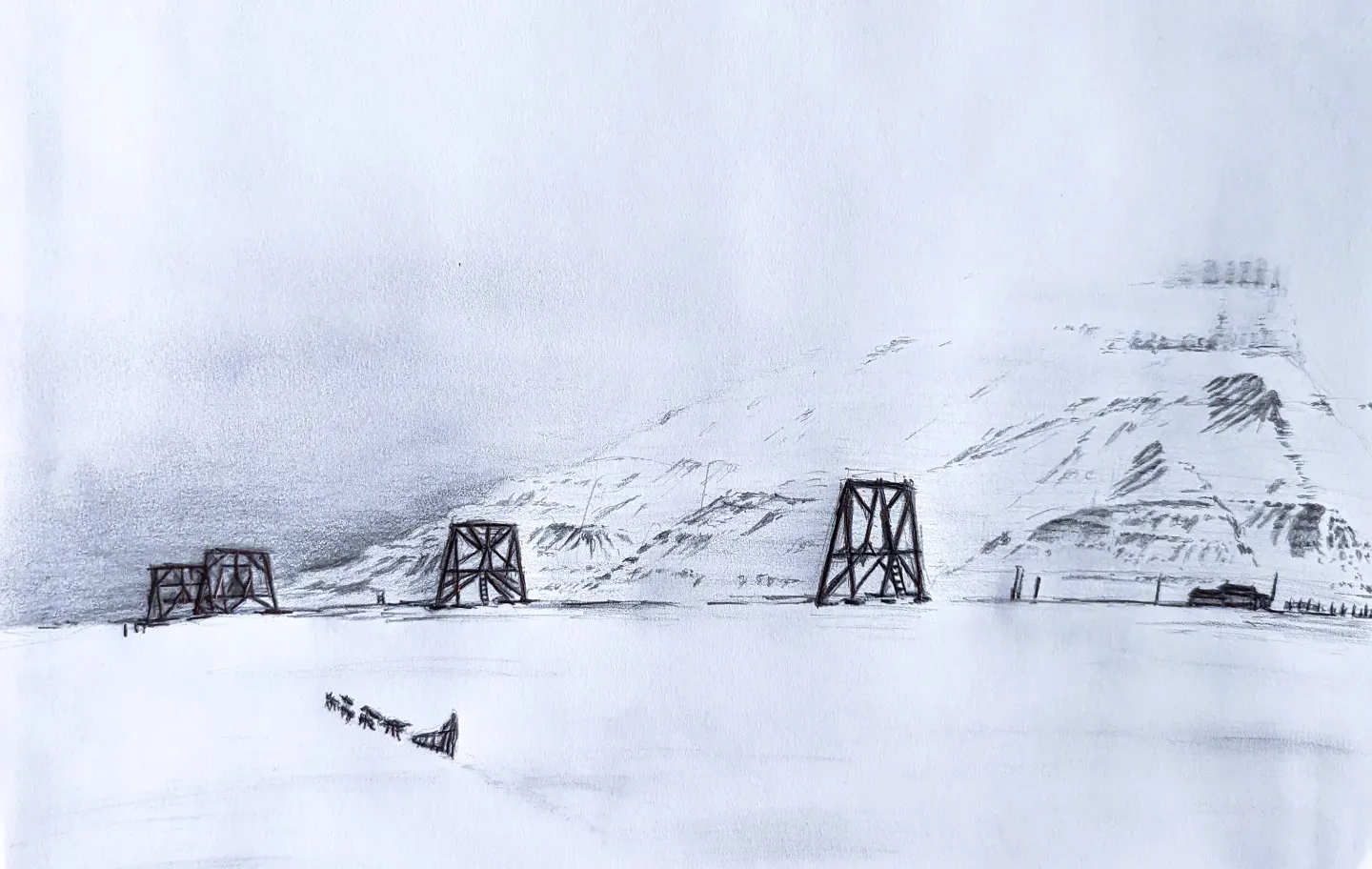 Dog sledding in Svalbard